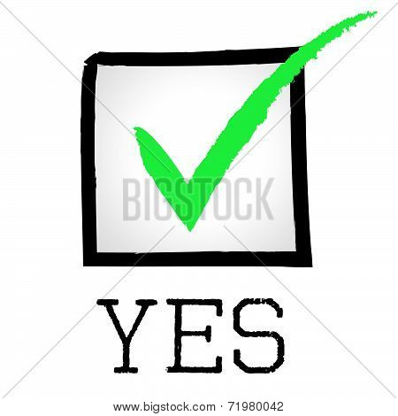 Tick Yes Shows All Right And O.k.