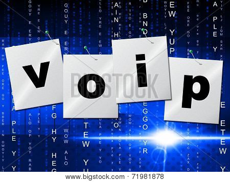 Voip Communication Represents Internet Telephony And Communicate