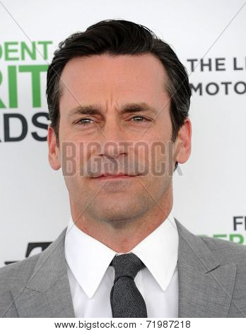 LOS ANGELES - MAR 01:  Jon Hamm arrives to the Film Independent Spirit Awards 2014  on March 01, 2014 in Santa Monica, CA.                
