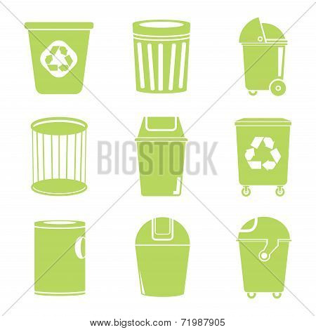 green recycle bin icons