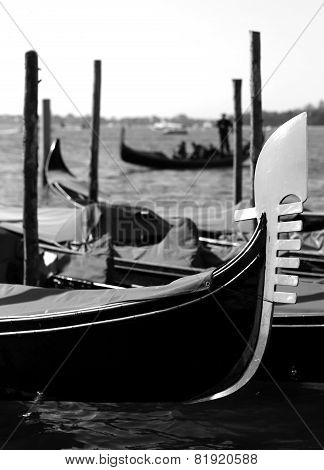 Gondolas On The Water In Venice Italy