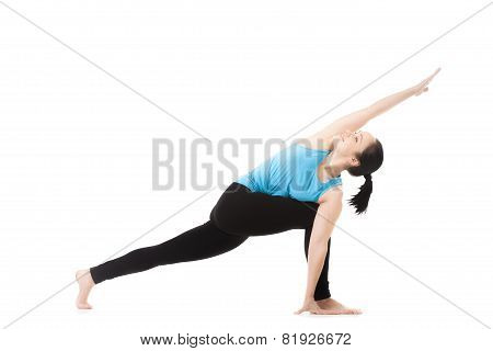 Yoga Female In Asana Parivritta Parshvakonasana