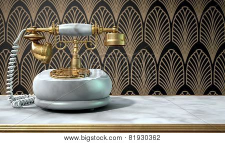 Marble Telephone And Art Deco Scene