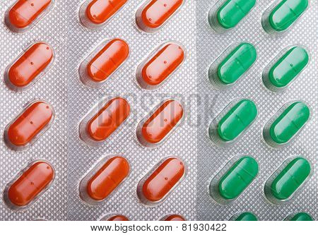 Orange-green Pills Background