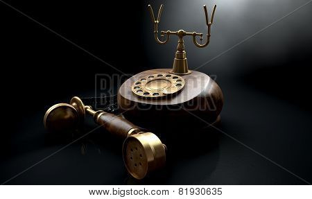 Vintage Telephone Dark Off The Hook