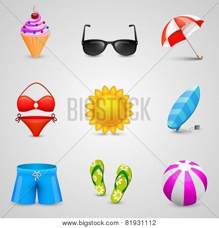 Beach set of icons