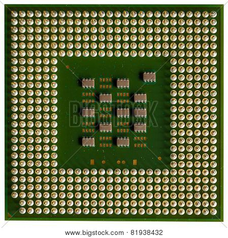 closeup CPU computer on white background