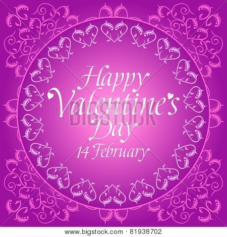 Purple Happy Valentines Day Background