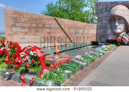 The Eternal Flame In The Memorial Complex Of City Samara, Russia