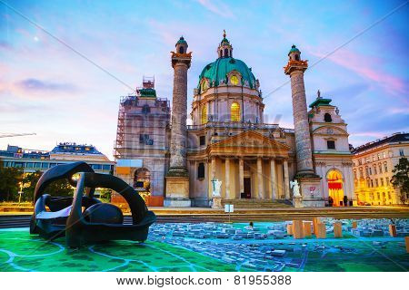 St. Charles's Church (karlskirche) In Vienna, Austria