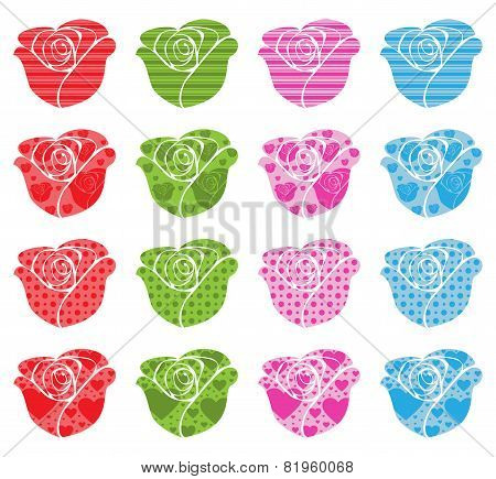 Pattern Filled Roses