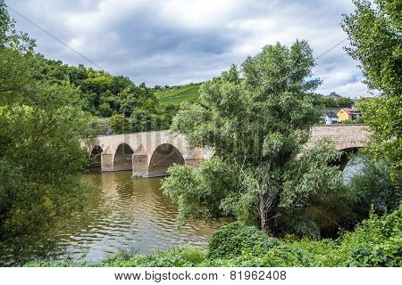 Old Roman  Bridge Spanning The River Nahe