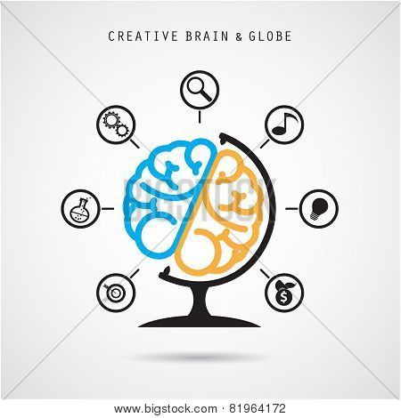 Creative Brain Abstract Vector Logo Design