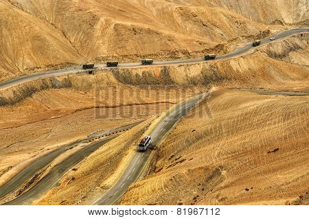 Zigzag Road, Leh Srinagar Highway, Ladakh, Jammu And Kashmir, India