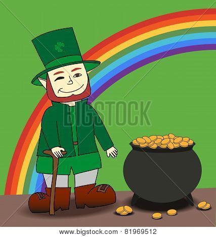 Cute cartoon Leprechaun
