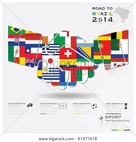 Road To Brazil 2014 Football Tournament Sport Infographic