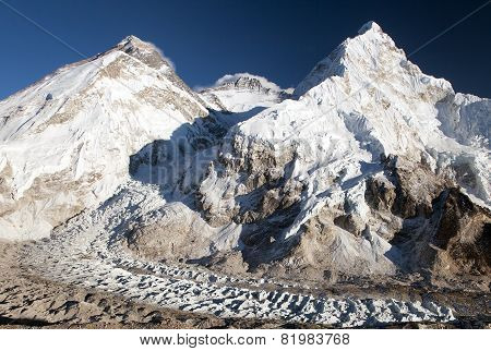 Beautiful View Of Mount Everest, Lhotse And Nuptse