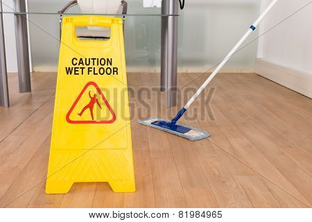 Wet Floor Sign And Mop