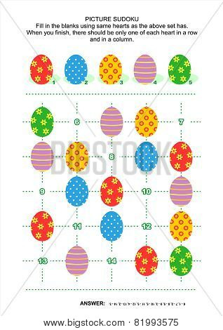 Picture sudoku puzzle with Easter eggs