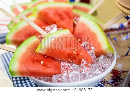 Watermelon Slice Popsicles
