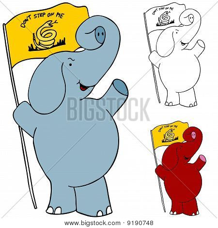 Protestu banderą słonia