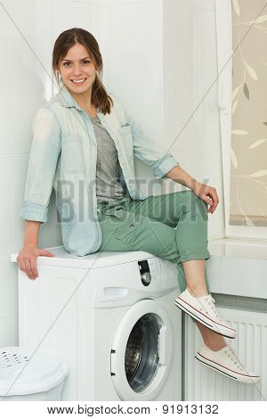 Beautiful Girl Cleaning Up Her House