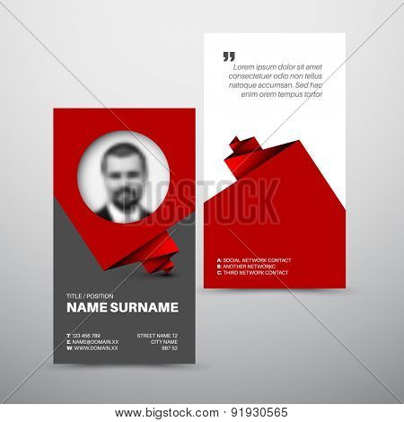 Modern simple light business card template with photo profile
