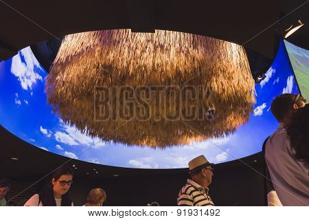 People Visiting Kazakhstan Pavilion At Expo 2015 In Milan, Italy