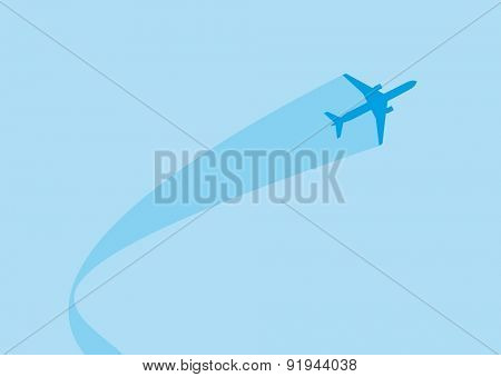 vector image of silhouette of jet airplane