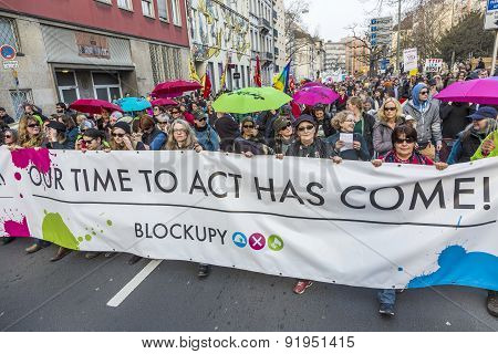 People Demonstrate Against Ezb And Capitalism