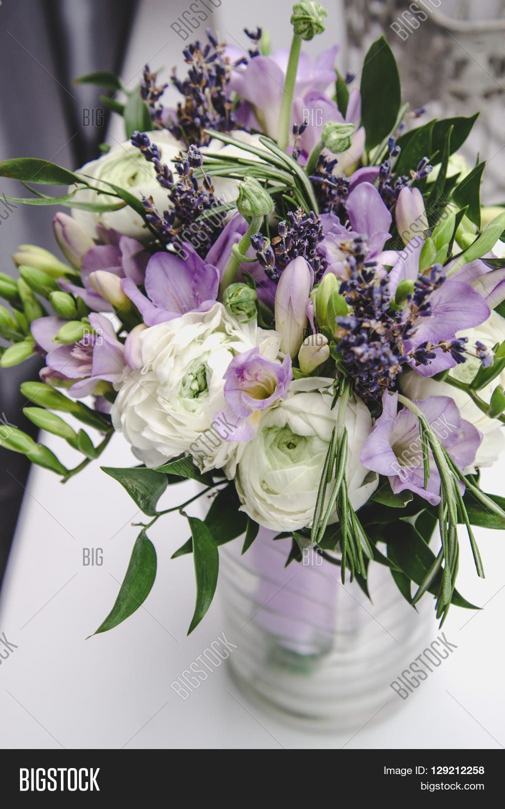 Modern Bride Bouquet Of Violet Freesia White Buttercup Ranunculus Peonies Green Leaf Lilac Modern Bride Bouquet Of Violet Freesia White Buttercup Ranunculus Peonies Green Leaf Lilac