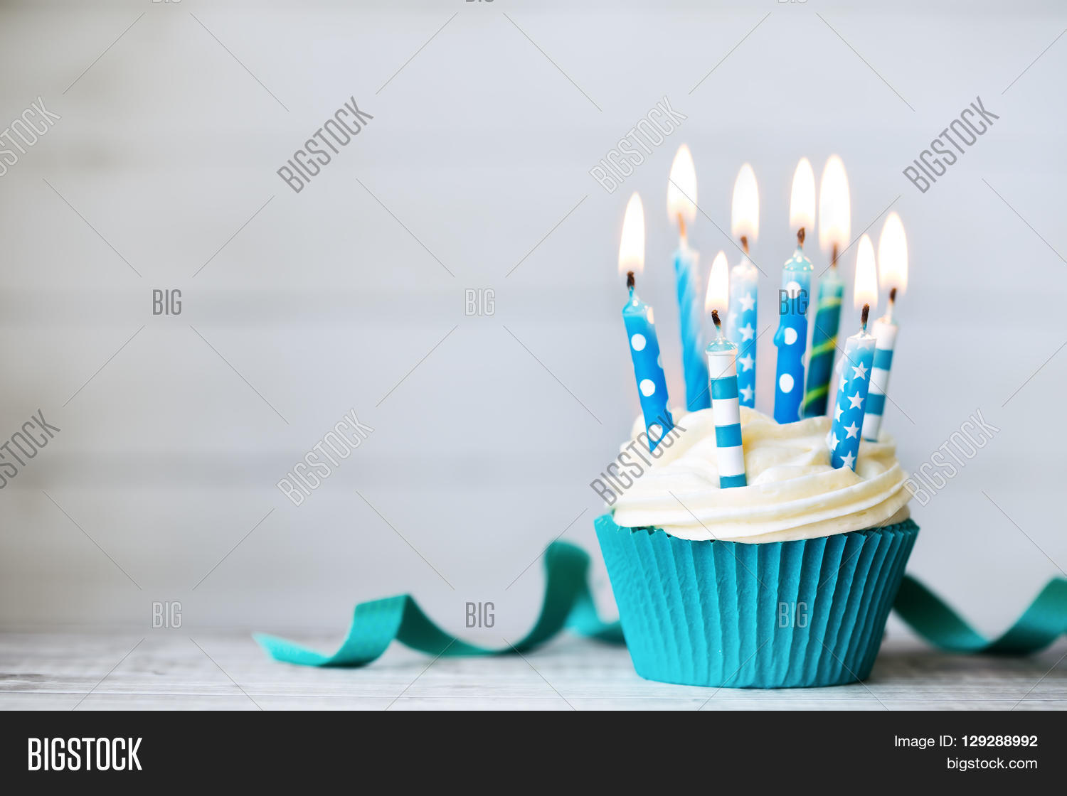 Cupcake Blue Birthday Image &amp; Photo (Free Trial) | Bigstock