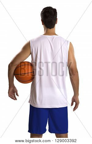 Professional French Basketball Player With Ball.