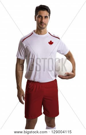 Canadian futebol soccer in a white background