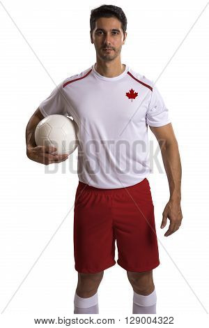 Canadian futebol soccer in a white background