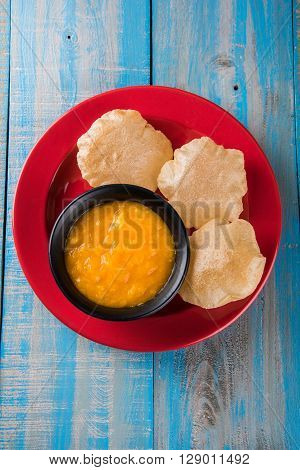 Aamras or Aam Ras Puri: Puri which is an indian fried small bread and alphonso mango pulp is a popular lunch especially during Padwa, the Marathi new year, maharashtrian lunch/dinner menu