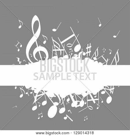 a moving illustration with the silhouettes of musical notes