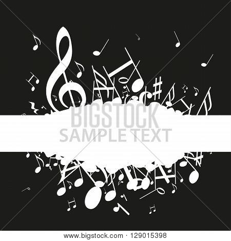a moving illustration with the silhouettes of musical notes