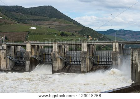 Hydroelectric dam, Electricity, Energy, Douro Valley, Portugal