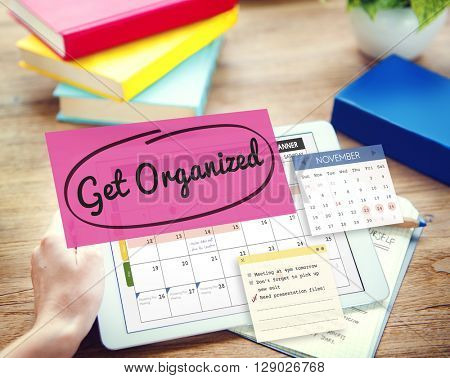 Get Organized Tidy Up Clean Schedule To Do Concept