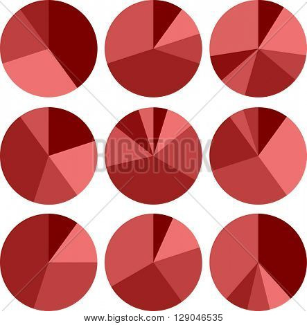 Pie Chart Icon Set Vector Illustration