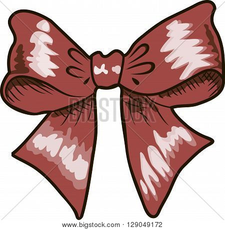 Bows with ribbons red color on white background.
