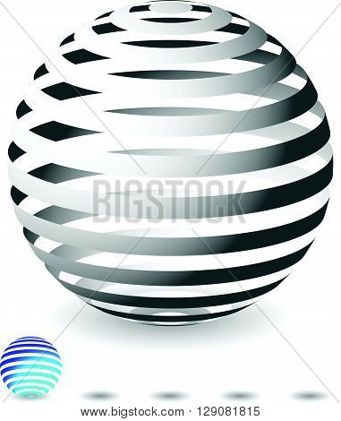 Striped Spheres In 6 Colors.