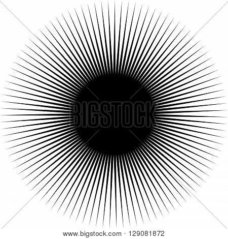 Abstract Radiating Spiky Element. Radial Shape.