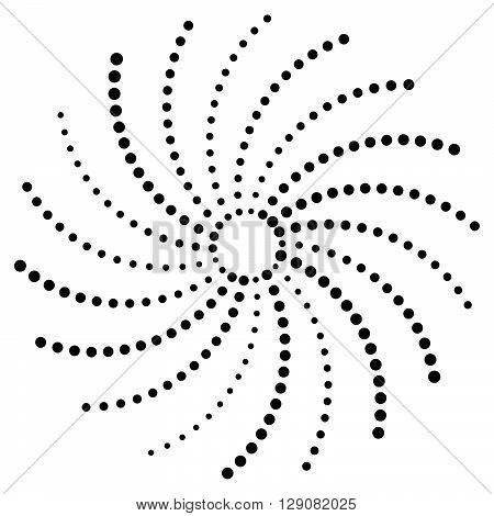 Artistic Circular Concentric Design Element With Random Dots. Dotted Spiral.