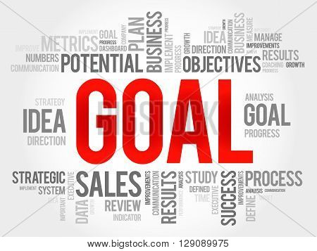 Goal word cloud business concept, presentation background