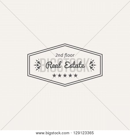 Asian real estate logo template. Vector ethnic ornamental design for agency, house and apartment rental, construction services or apartment repairs.