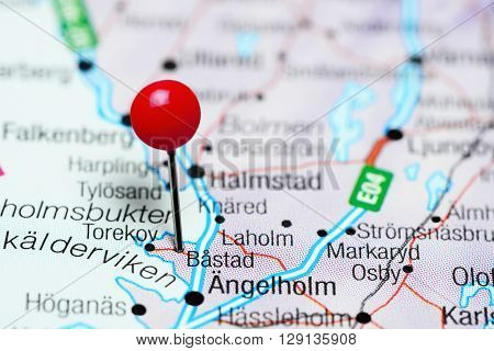 Bastad pinned on a map of Sweden