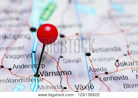 Varnamo pinned on a map of Sweden