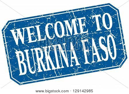 welcome to Burkina Faso blue square grunge stamp